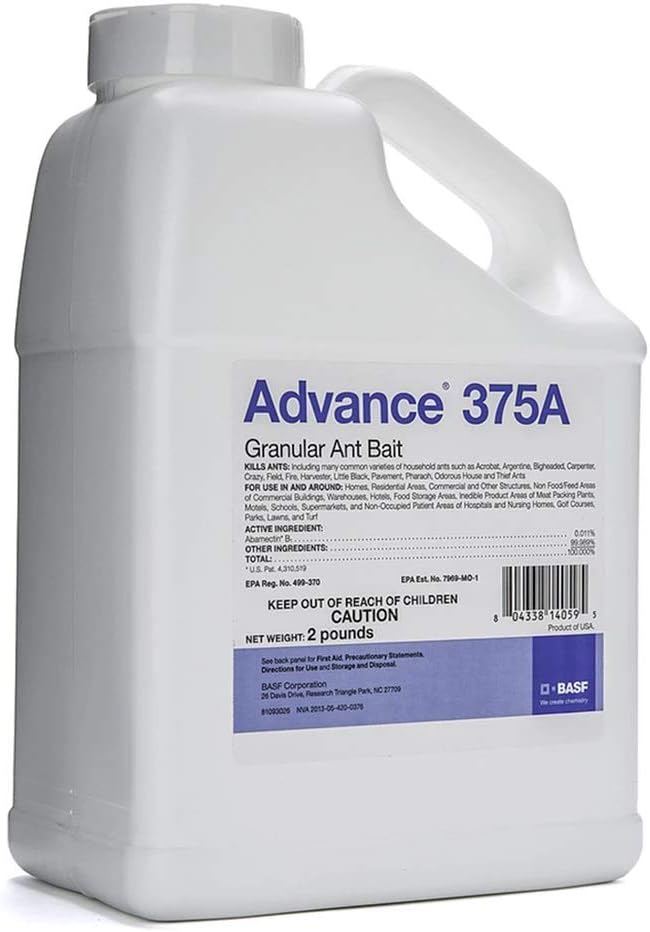 BASF Advance 375A Granular Ant Bait, Indoor or Outdoor, Kills Fire, Odorous House, Carpenter, Little Black and Argentine Ants, Ready to Use, 2 Pound
