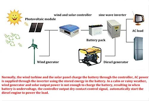 600W Horizontal Wind Generator Turbine 12V/24V Windmill with 5 Blades and Charge Controller for Home Use,12v