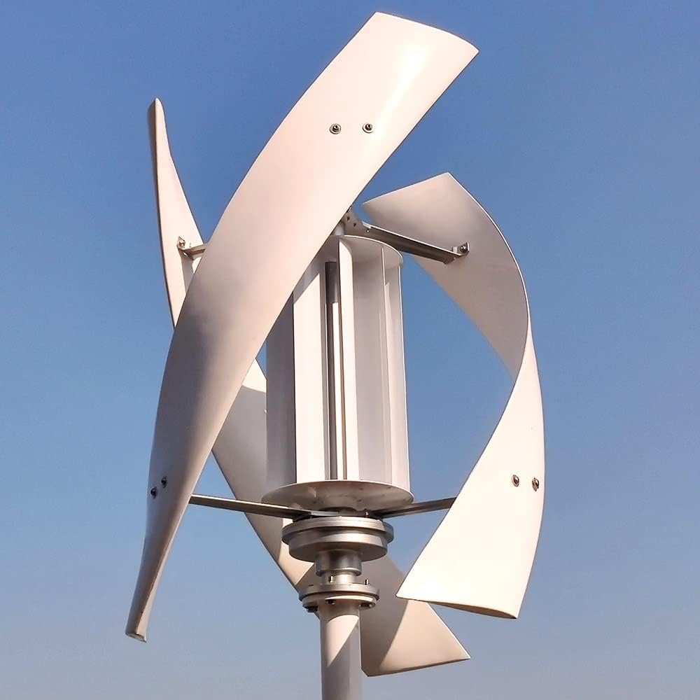Wind Turbine Generator Kit, 2000w Vertical Axis Wind Turbine Generator Complete Set 48v Windmill AC Output Household Kit with Controller Inverter for Hybrid Solar Wind System(48V)