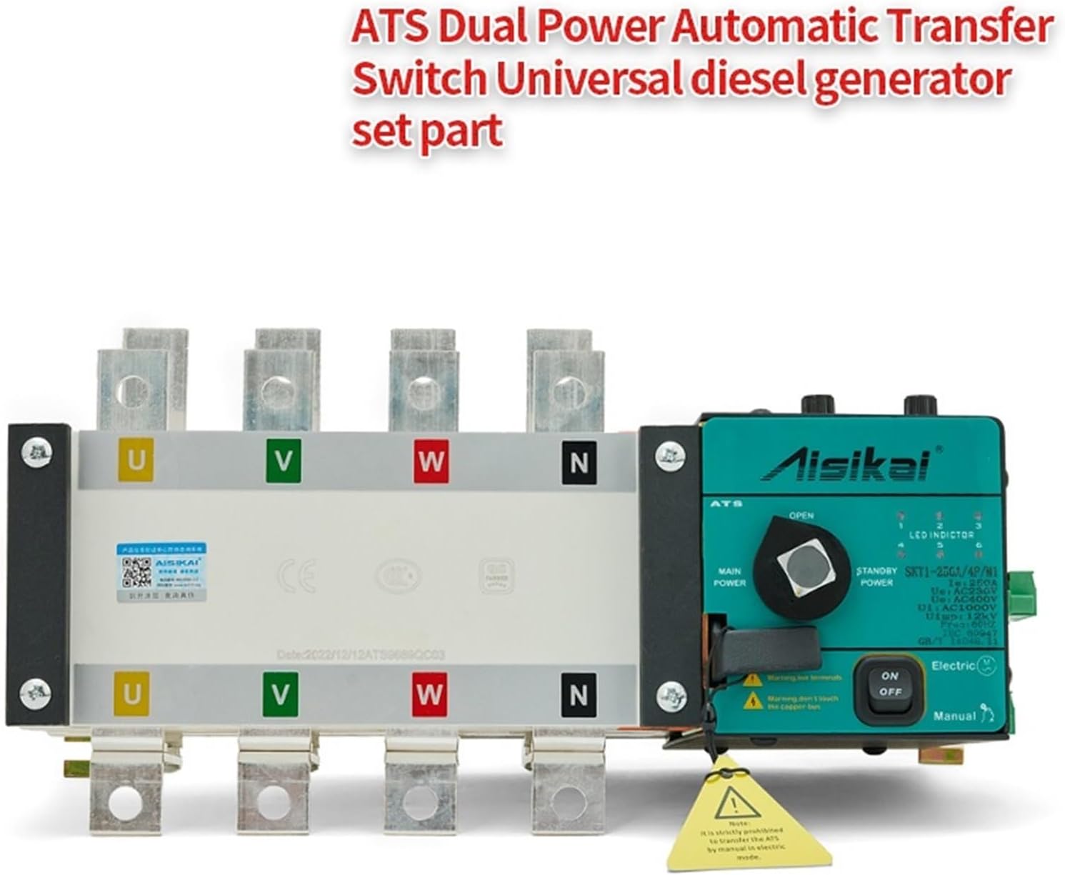 400A 4P ATS Genset Automatic Transfer Switch Generator Set Dual Power Changeover Controller for Generator Parts