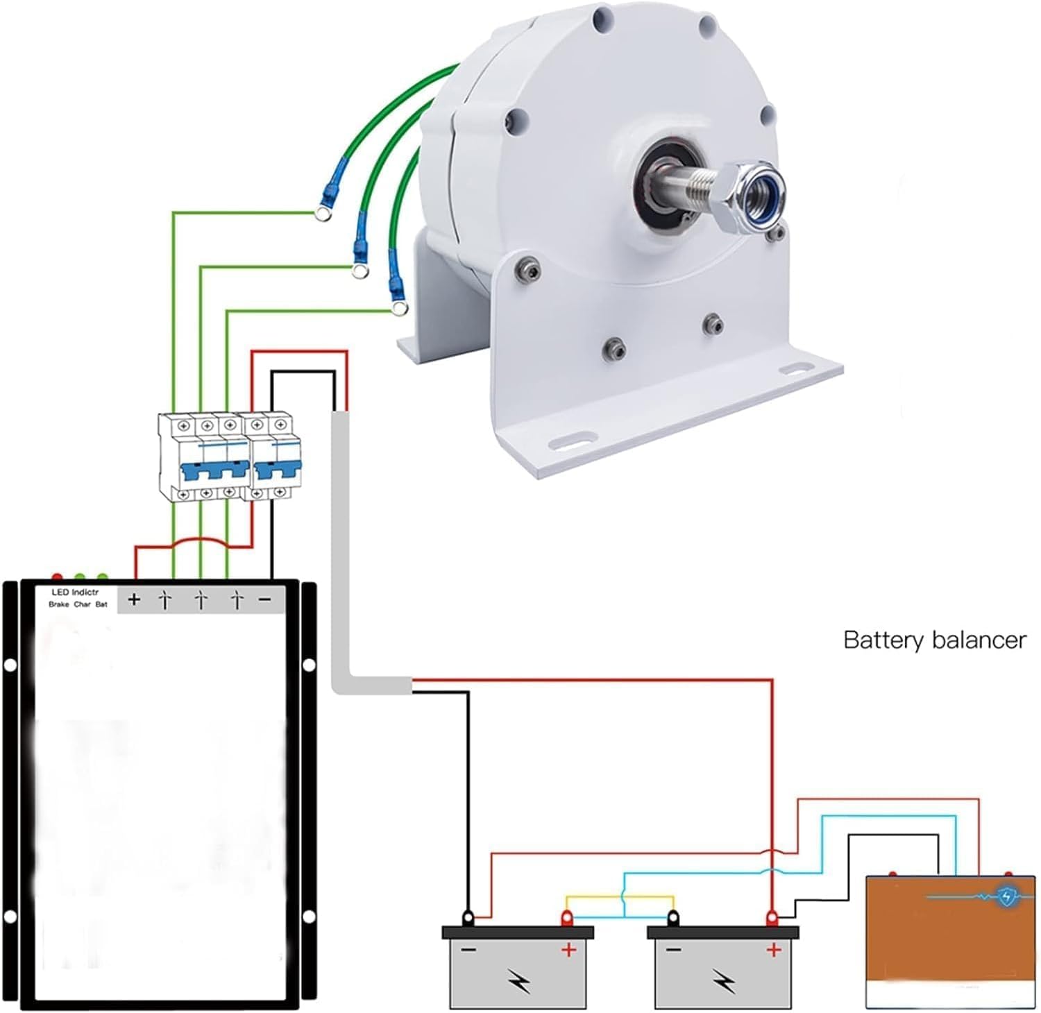 Gearless Permanent Magnet Generator Motor, 9000W 12V 24V 48V 220V Low RPM Generator with Rectifier for DIY Wind Turbine Generator Windmill Alternator