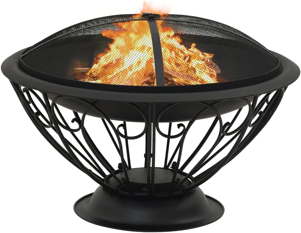 SKM Fire Pit with Poker 75 cm XXL Steel