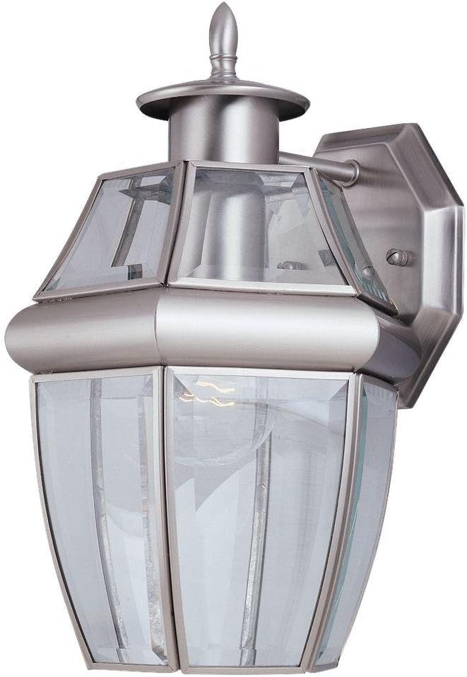 Generation Lighting 8038-965 Lancaster Traditional One - Light Outdoor Wall Lantern Outside Fixture, Antique Brushed Nickel Finish