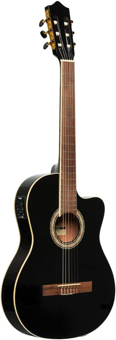 Stagg 6 String Classical Guitar, Right, Black, Full (SCL60 TCE-BLK)