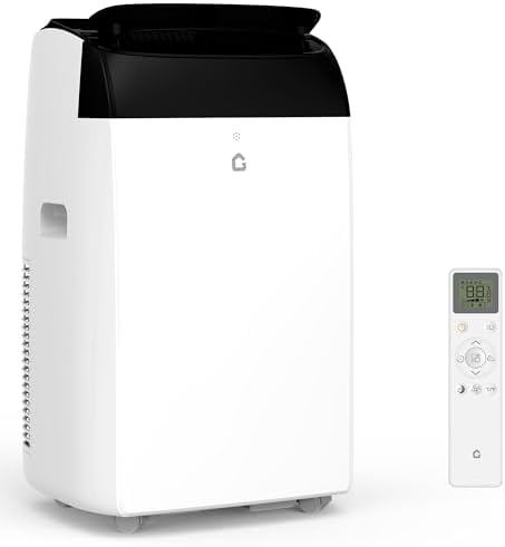 14000 BTU Portable Air Conditioner, 3-In-1 Portable AC Unit with Dehumidifier & Fan, Quiet Room Air Conditioner Cools Up to 750 Sq.Ft., Remote, Installation Kits, Auto Swing, 3 Speed, Timer, Black Top