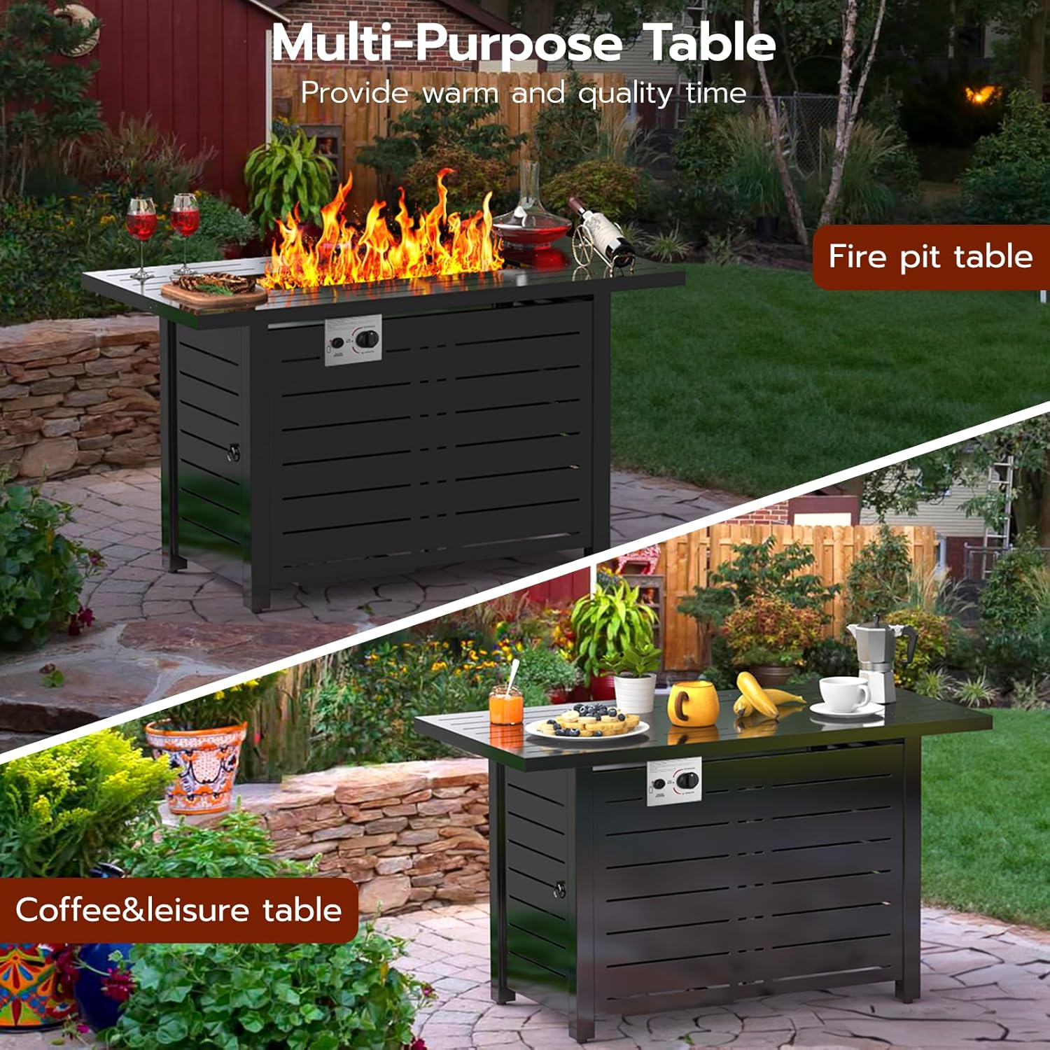 Xbeauty Fire Pit Propane Gas FirePit Table 43