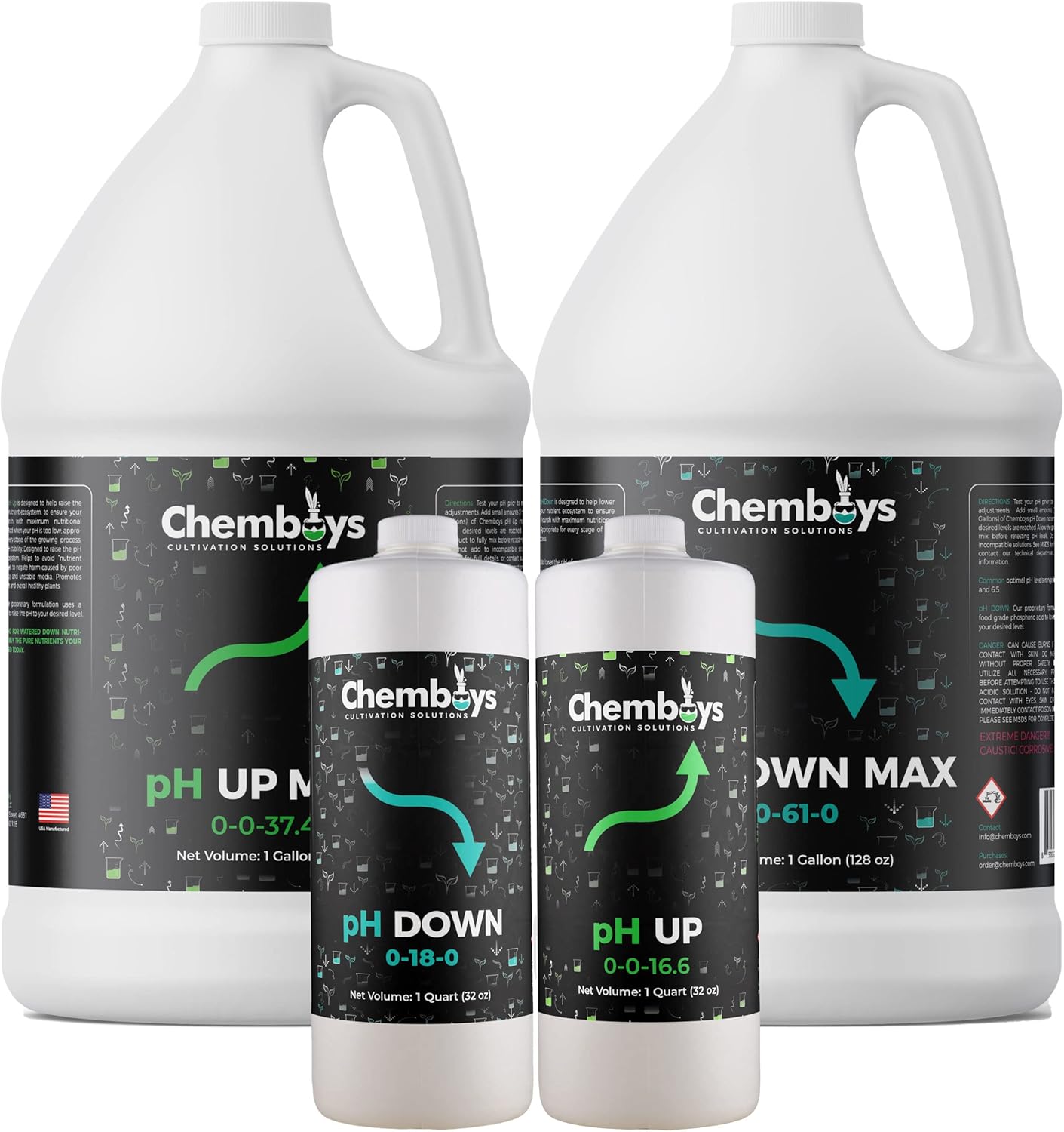 DIYChemicals pH Up and Down Control – pH Adjuster for pH Imbalances Calibration, Pool, Hot Tub, Aquarium, Spa, Fish Tanks, Laboratory - Premium pH Increaser and pH Decreaser Maintenance Kit