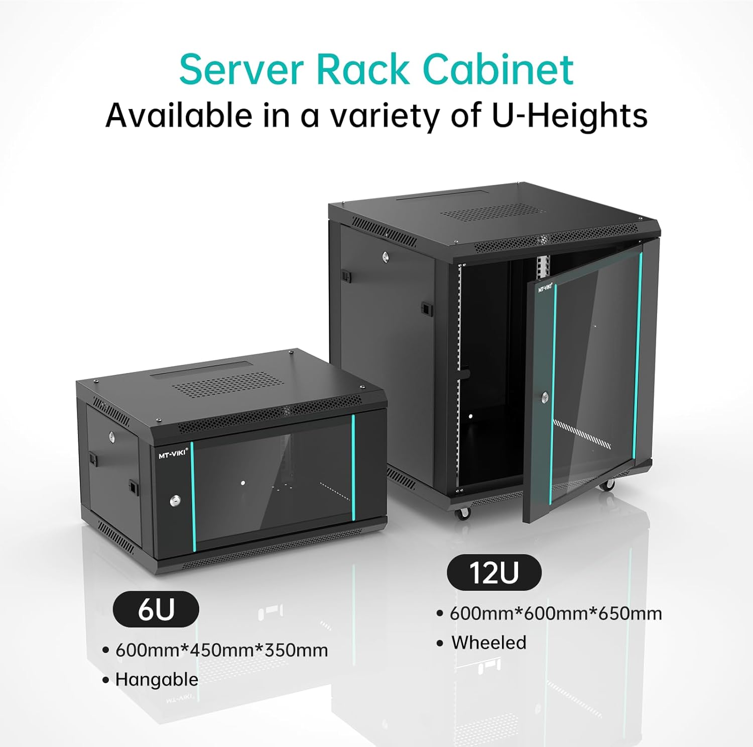 MT-VIKI 6U Wall Mount Server Cabinet Network Rack Vented Enclosure, 0.8mm Thick, 17.7'' Deep (450mm), for 19'' IT Equipment, Included 1pcs 10'' Depth Rack Shelf