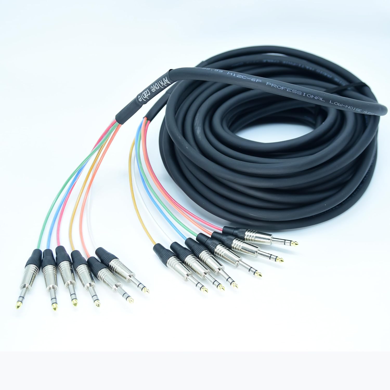 Arklove 50ft DMX Cable 50ft 1/4 Snake Cables Audio Balanced Patch TRS to TRS Cable 6 Channel Connector Digital Splitter Microphones Stage & Studio Recording Studio Equipment Profesional Live Cable