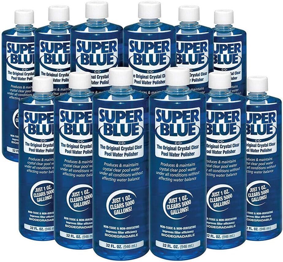 Robarb Super Replacement for Blue Clarifier 32oz Original Crystal Clear Pool Water Polisher 12pk