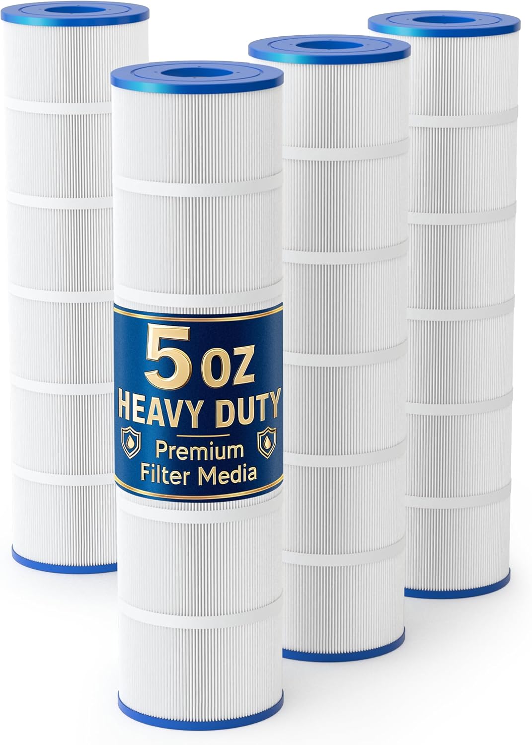 Upgraded 5oz CV460 Pool Filter Cartridges, Compatible with Jandy CL460 & CV460, Replaces OEM A0558000, R0554600, Pleatco PJAN115, 4-Pack, 460 Sq.Ft Total, Premium Media