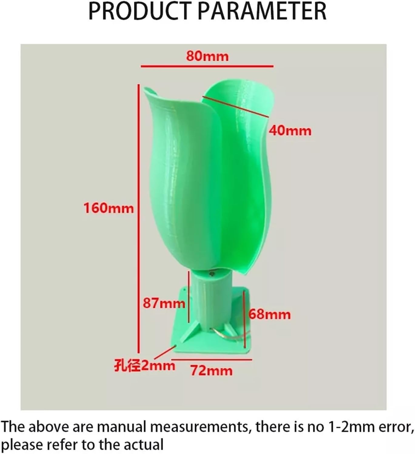 Permanent Magnet Brushless Wind Turbine Model 20W Tulip Type Vertical Wind Power Generation 1~12V Low Noise Home/Outdoor Easy Installation(1pc(green))