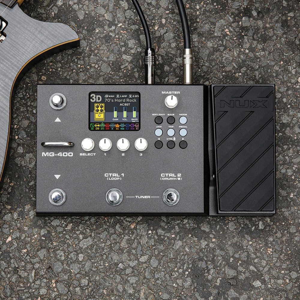NUX MG-400 Guitar Multi-FX Pedal with dual processors and delivering high definition models and increased flexibility. Integrated effect