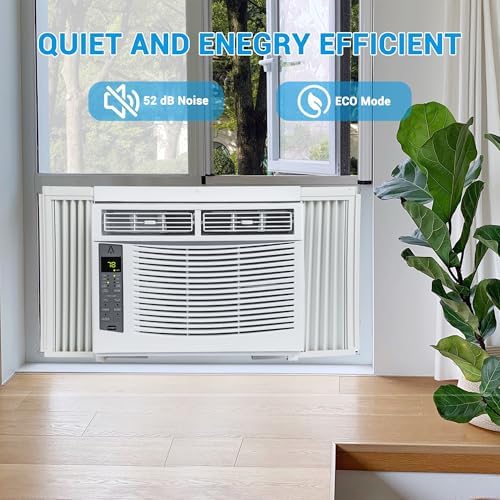 6000 BTU WiFi Window Air Conditioner for Small Rooms - Remote + App Control, UL Certified, Cools 250 Sq.Ft, Bedroom/Office