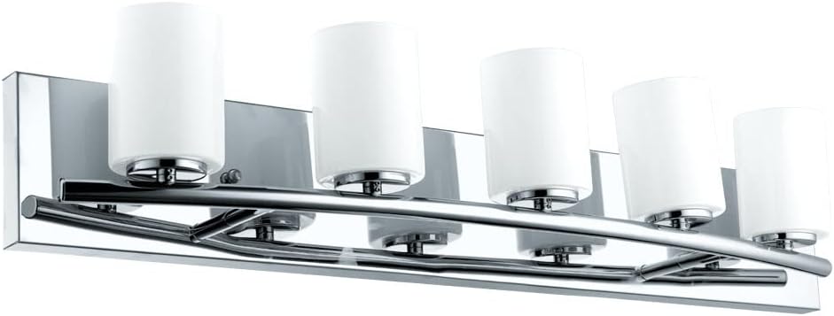 EGLO Lighting 201714A Five Light Bath Vanity Light, Chrome, 5.75 x 29.13 x 5.63