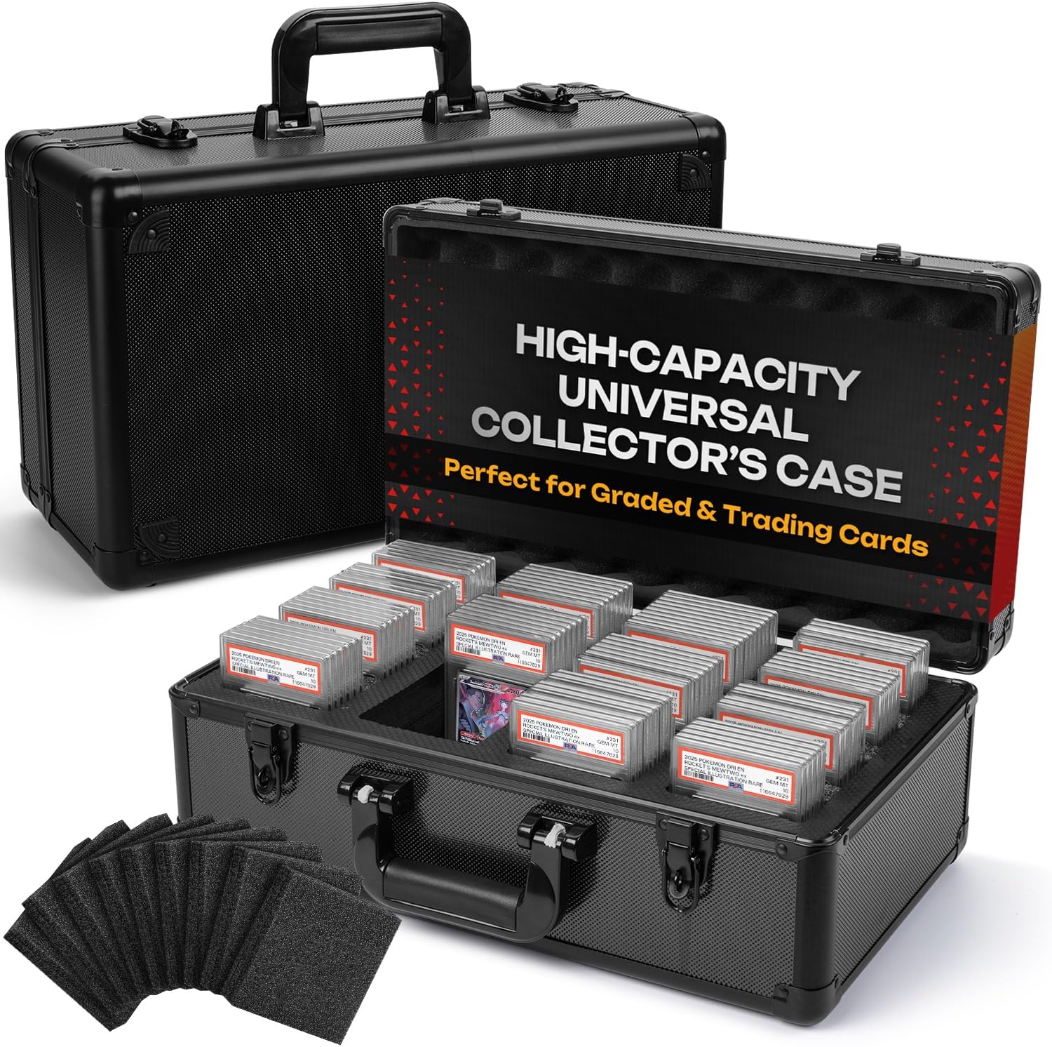 FunGuys Graded Card Storage Box, Trading Card Case for PSA Graded Pokemon, Sports Card Storage Boxes as PSA Holder, Baseball Card Slab Case Holder for Trading Cards