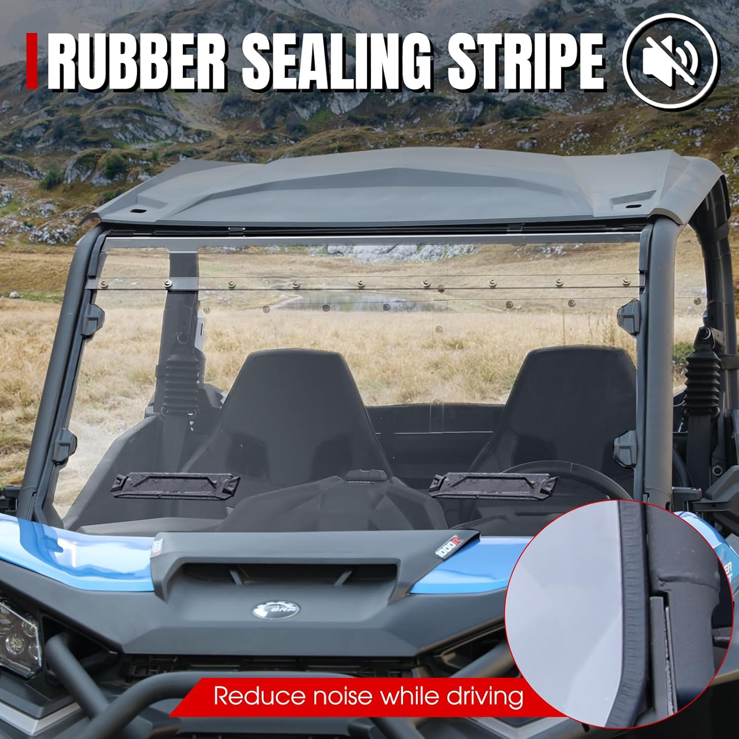 A & UTV PRO Vented Full Front Windshield for 2021-2026 Can Am Commander, Hard Coat PC Front Window Accessories for Can-Am Commander, Scratch Resistant