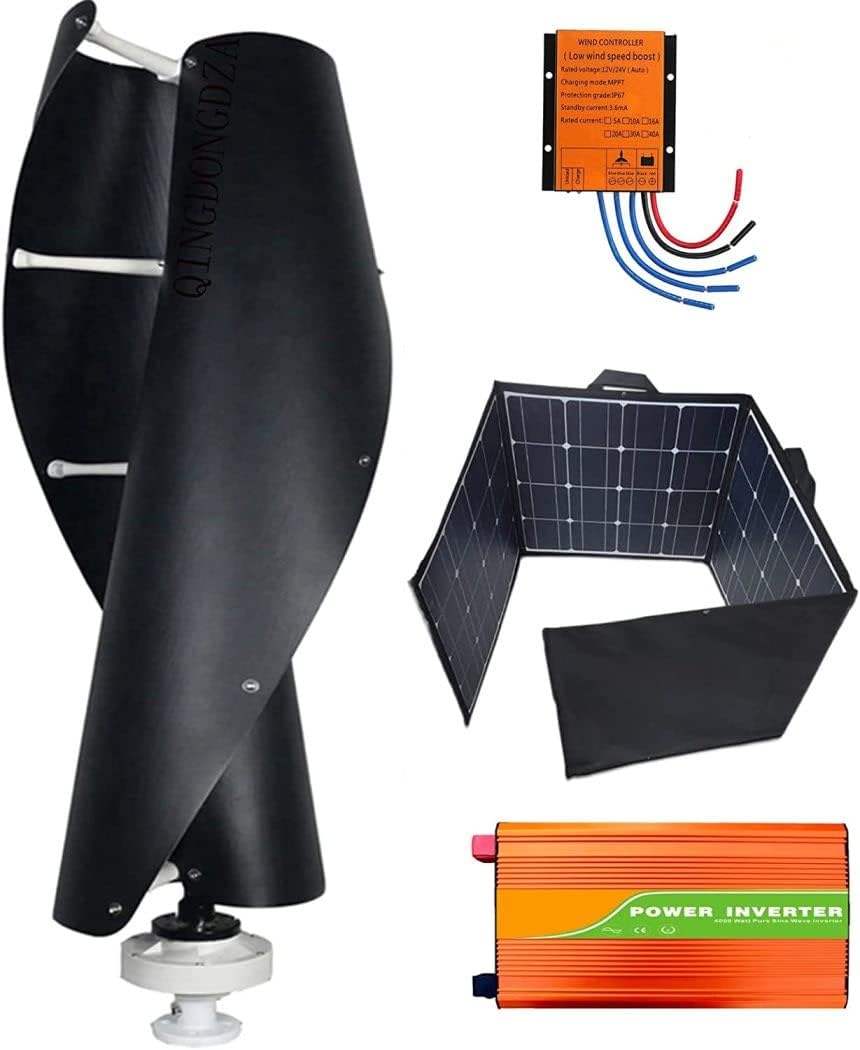 LiuSj JUnSt Helical Wind Turbine, 10000W 12V-220V Vertical AC Wind Turbine Maglev Wind Turbine Generator Motor for Home Farm (Black)