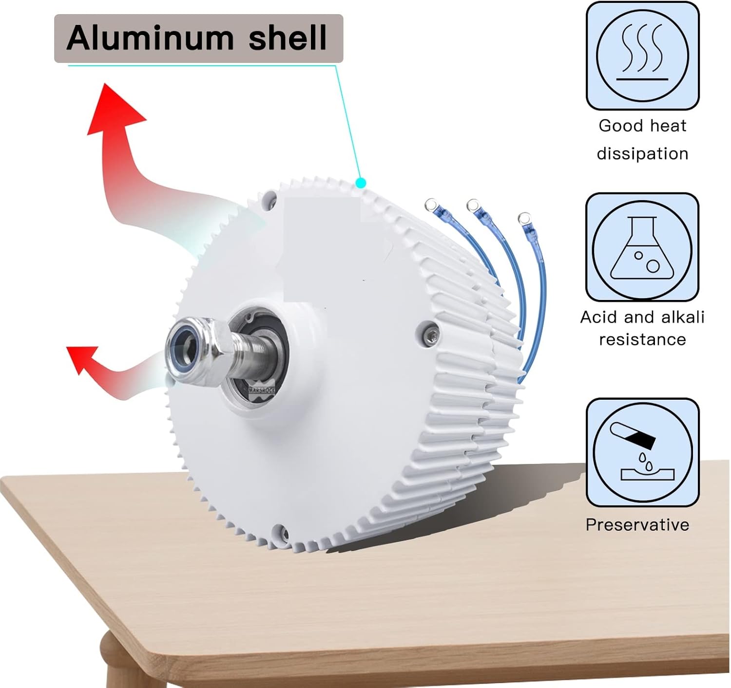 Wind Turbine Generator Kit, 100W 12V 24V Low RPM NdFeb Rare Earth Permanent Magnet Generator for DIY Horizontal Wind Turbine Wind Mil Generator for Hybrid Solar Wind System(AC12V,100W)