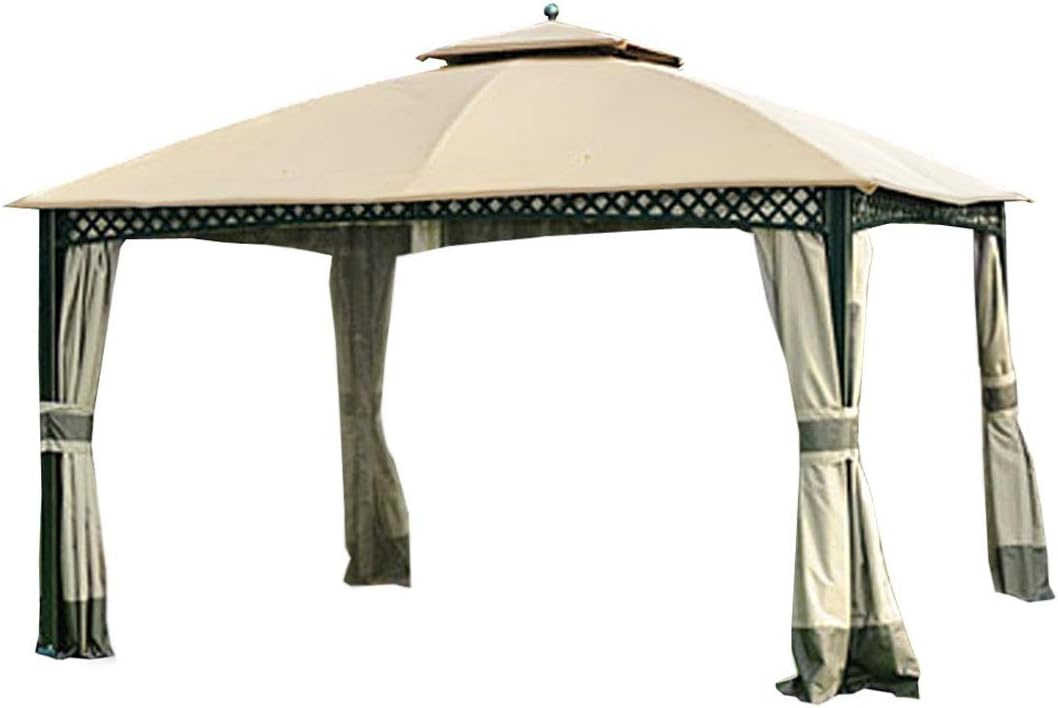 Garden Winds Replacement Canopy for The Windsor Gazebo - Standard 350 - Beige - for Models L-GZ717PST-C, A111001701, 810213583 Will NOT FIT Any Other Model - Read Before Buying