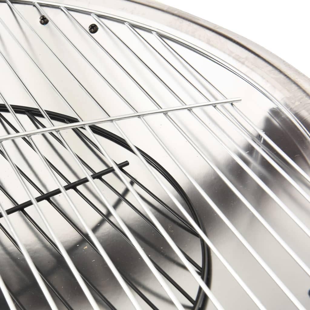 Outdoor Fire Pit with BBQ Grill, Fire Bowl with Poker and Mesh Screen for Bonfire Wood Burning Barbecue (Silver)