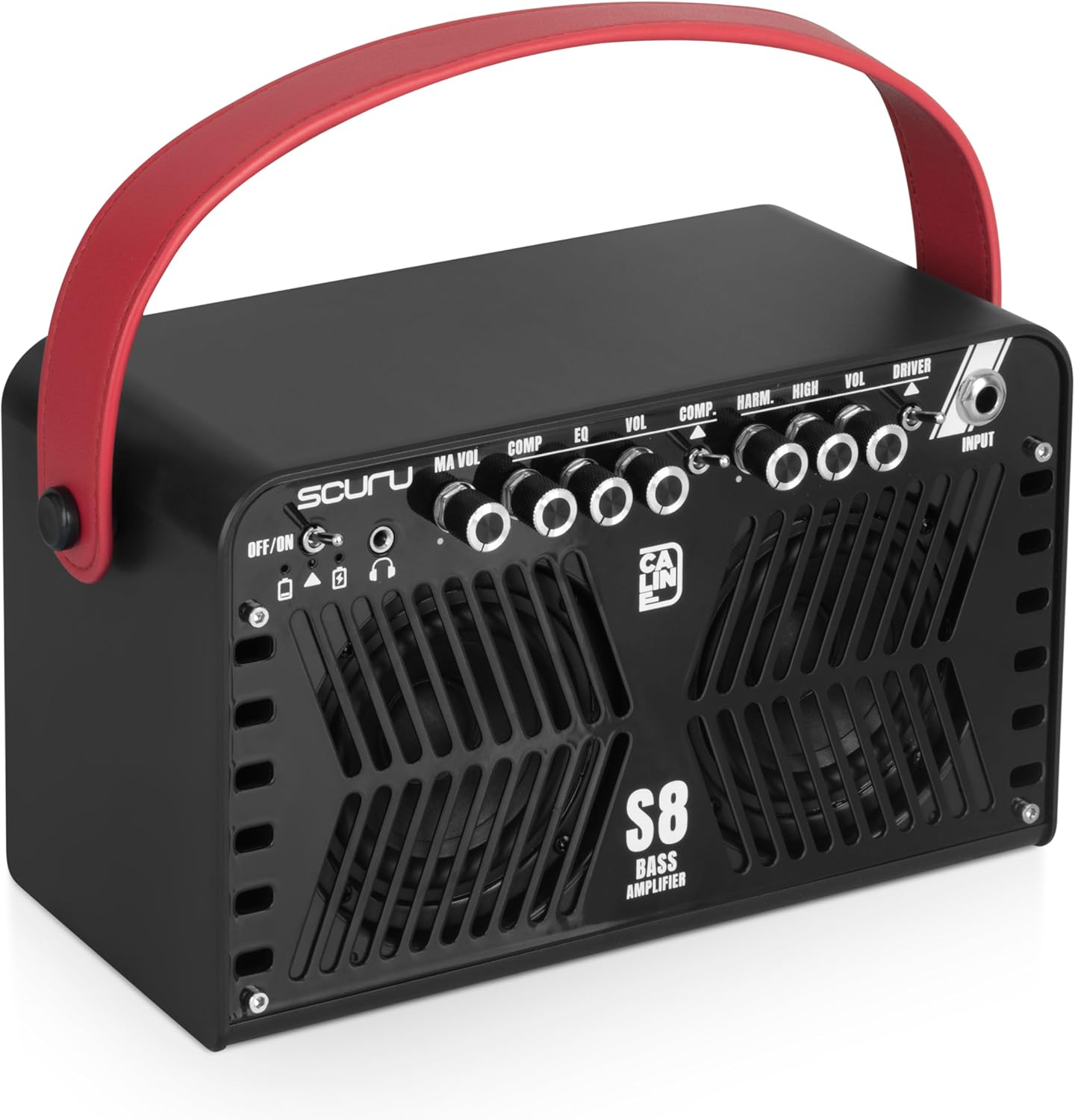 Caline Scuru 20W Bass Amplifier Portable Bass Guitar Practice Amp Battery Powered Combo Amp with Bluetooth (S8B)