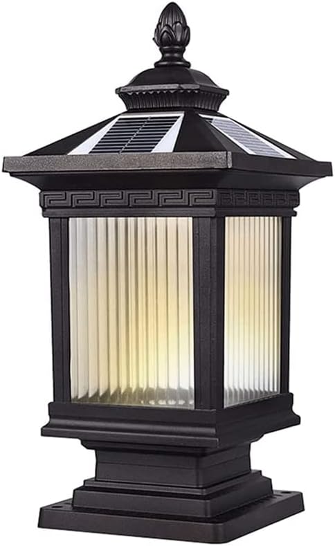 Retro Solar Pillar Lights, Outdoor Waterproof IP65Pillar Pole Lamp, Courtyard Villa Post Light, LED Pedestal Light, Garden Lawn Decoration Lighting Fixtures