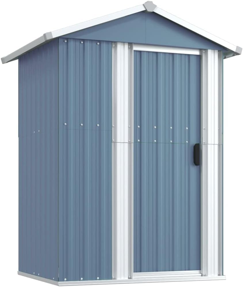 Garden Storage Shed, Galvanized Steel Outdoor Tool Shed with Vent, 49.6 x 38.4 x 69.7 Inches for Backyard, Patio, and Lawn Organization