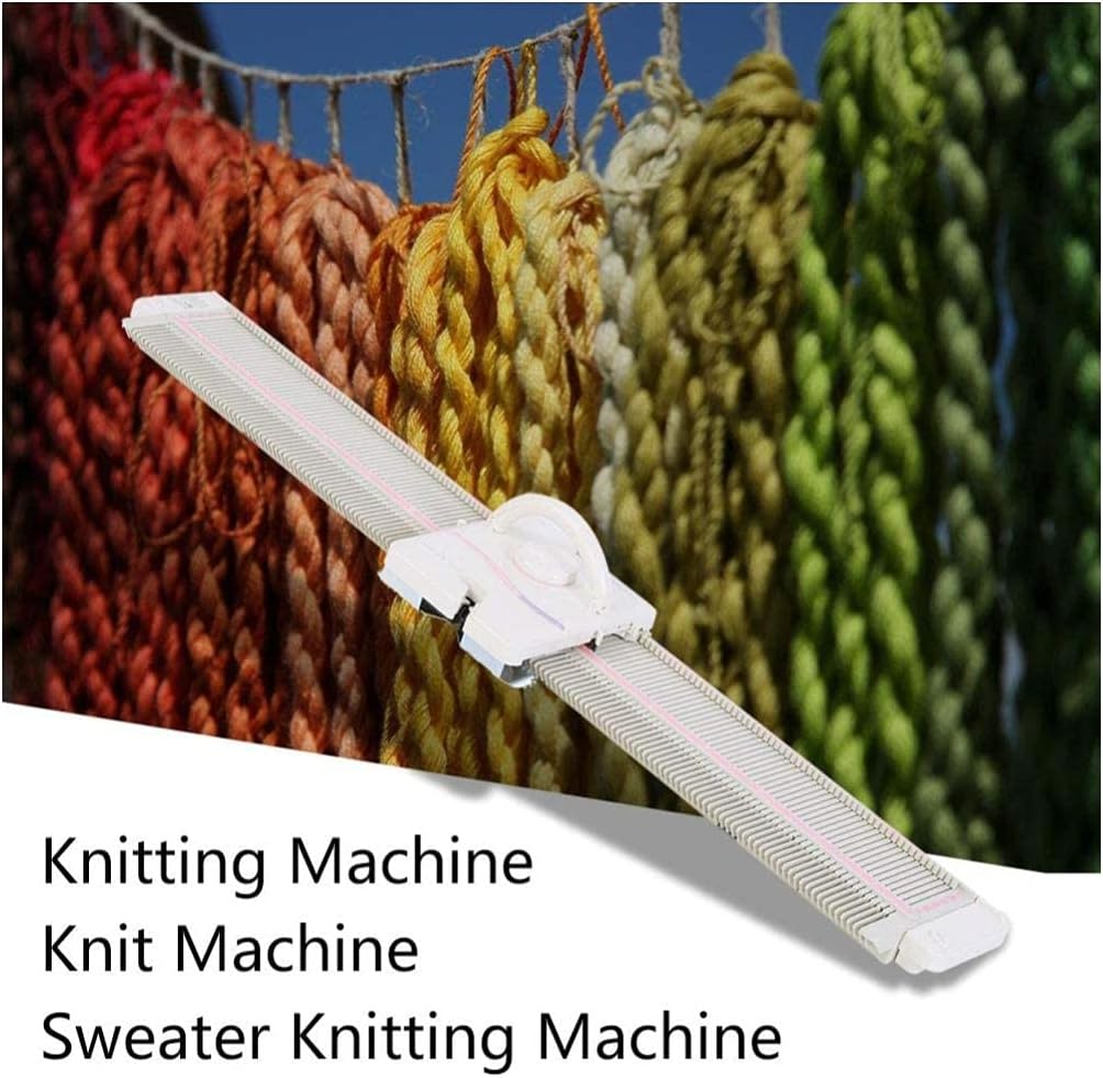 Knitting Machine, 6.5mm Mid Gauge 150 Stitches Plastic Domestic Knitting Machine with Accessories, Weaving Loom for Adults Or Kids, Knitting Loom Kit for Sock, Hat, Pumpkin