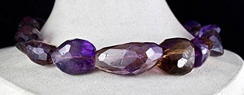 NATURAL AMETRINE FACETTED Tumble Beads Necklace 20 INCHES 42 MM TO 17 MM