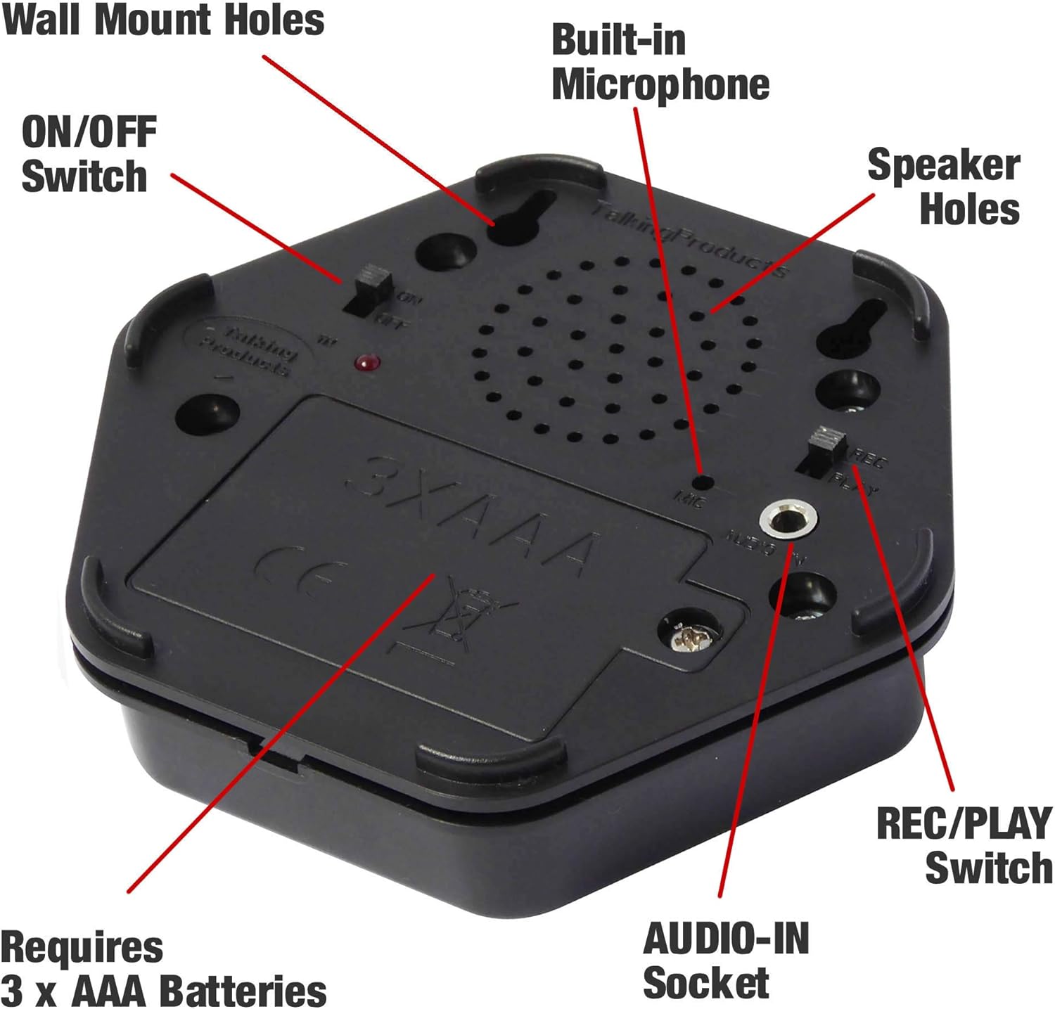 Talking Products, Talking Tiles Voice Recorders, Communication Sound Buttons. Pack of 6 Colors, 80 Seconds Recording. Educational Classroom Resources, Game Show Answer Buzzers.