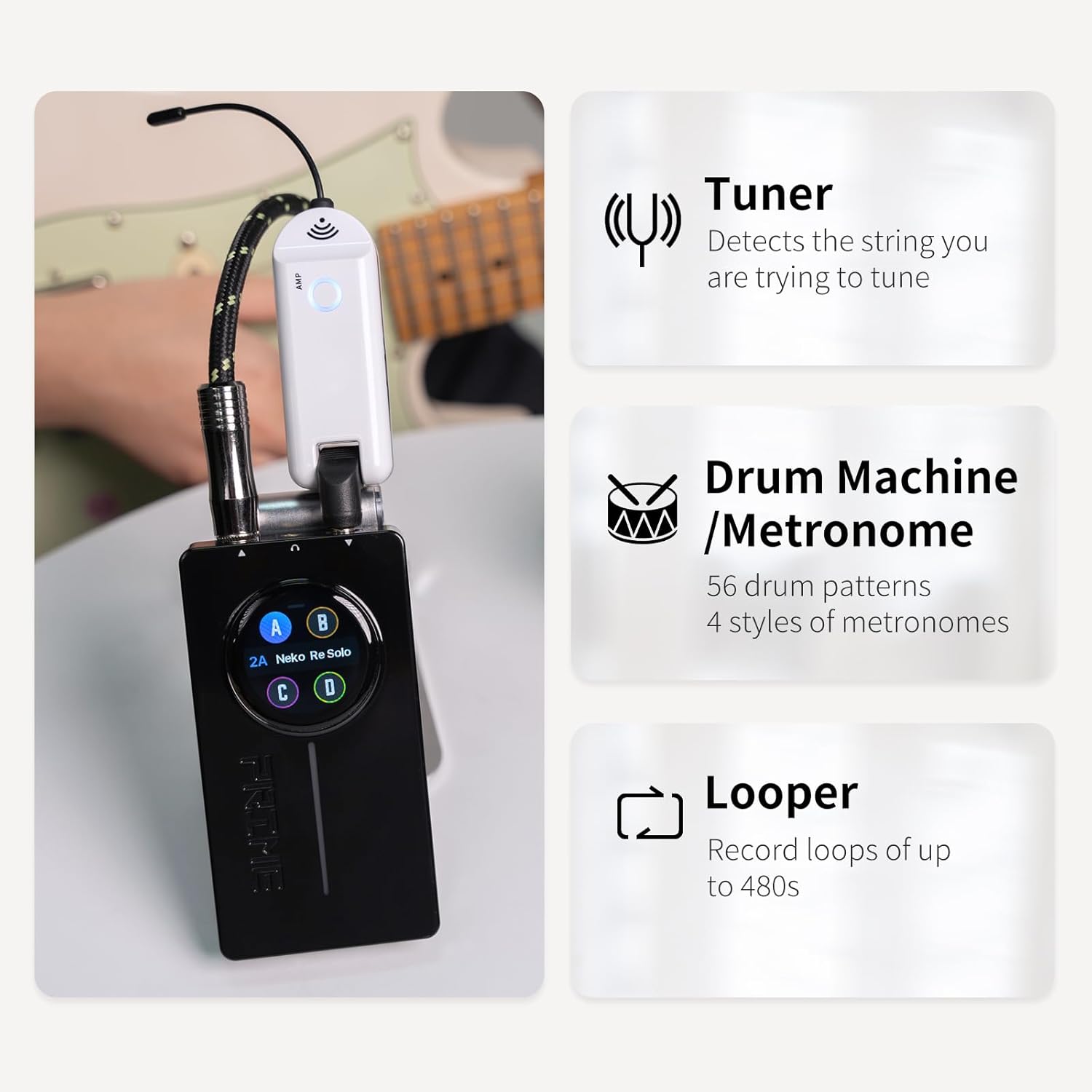 MOOER Prime P2 Guitar Headphone Amp Intelligent Portable Battery Powered Multi Effects Adjustable Effects Chain Wireless Controller
