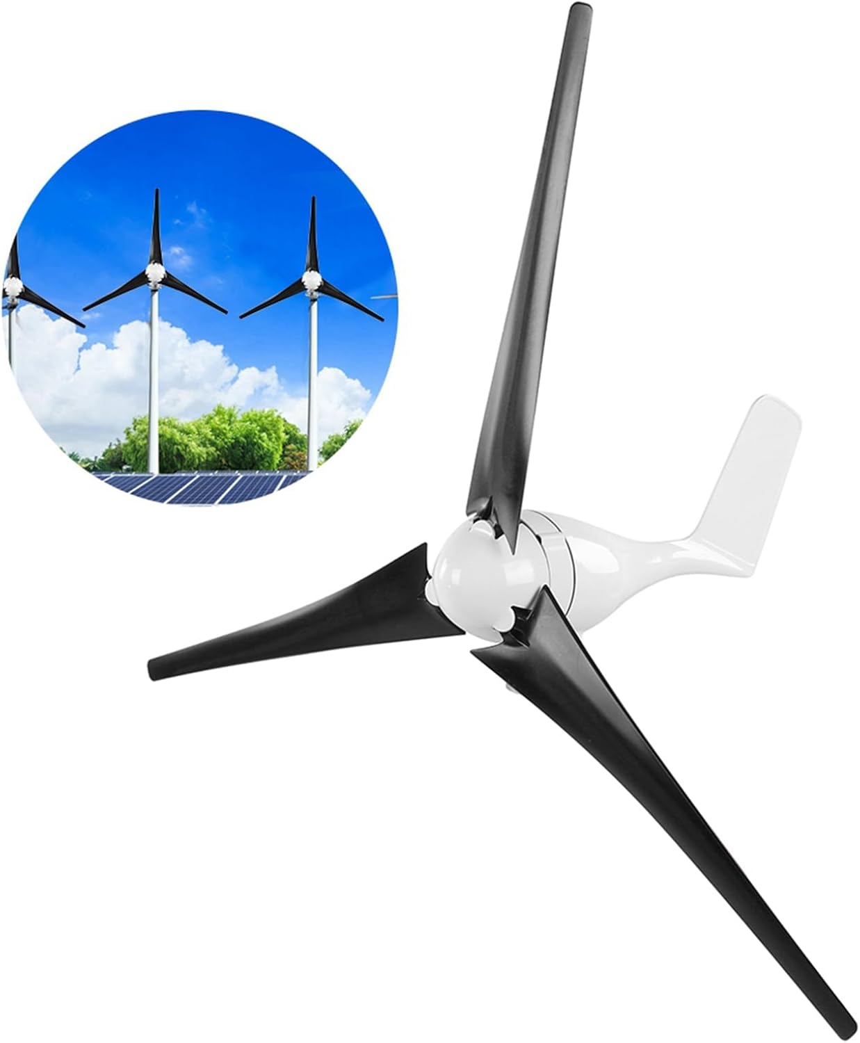 Yunseity Wind Turbines Kit, Automatic Adjustment of Wind Direction Angle Practical Small Wind Generator, Convenient for Terraces -4080? Wind Power Parts 1200W (48V)
