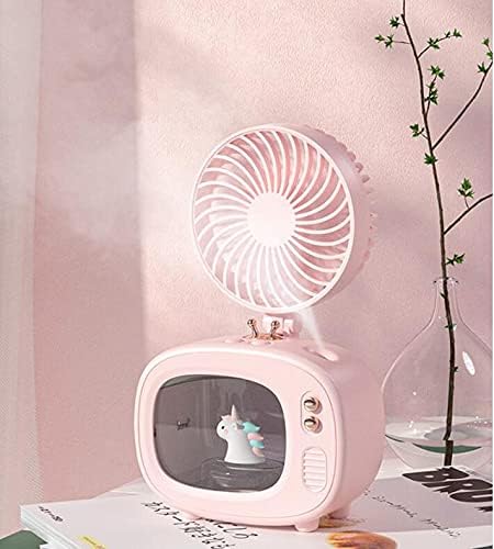 Cooling Fans Personal Air Cooler, 4000 mAh Cordless Portable Air Conditioner with 3 Speed Modes, Rechargeable Mini Air Conditioner Fan with 7 Colors Night Light for Desktop, Office, Room (Green)
