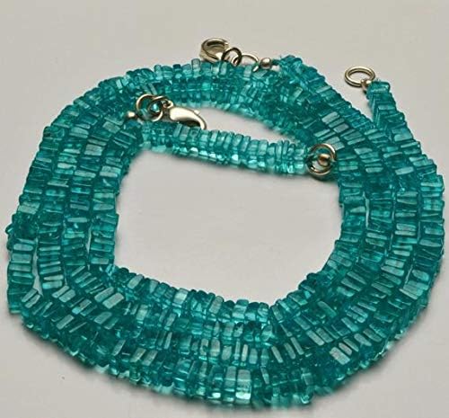 1 strand natural 16 inches super finest -green emerald color apatite smooth square shape beads necklace 3 mm