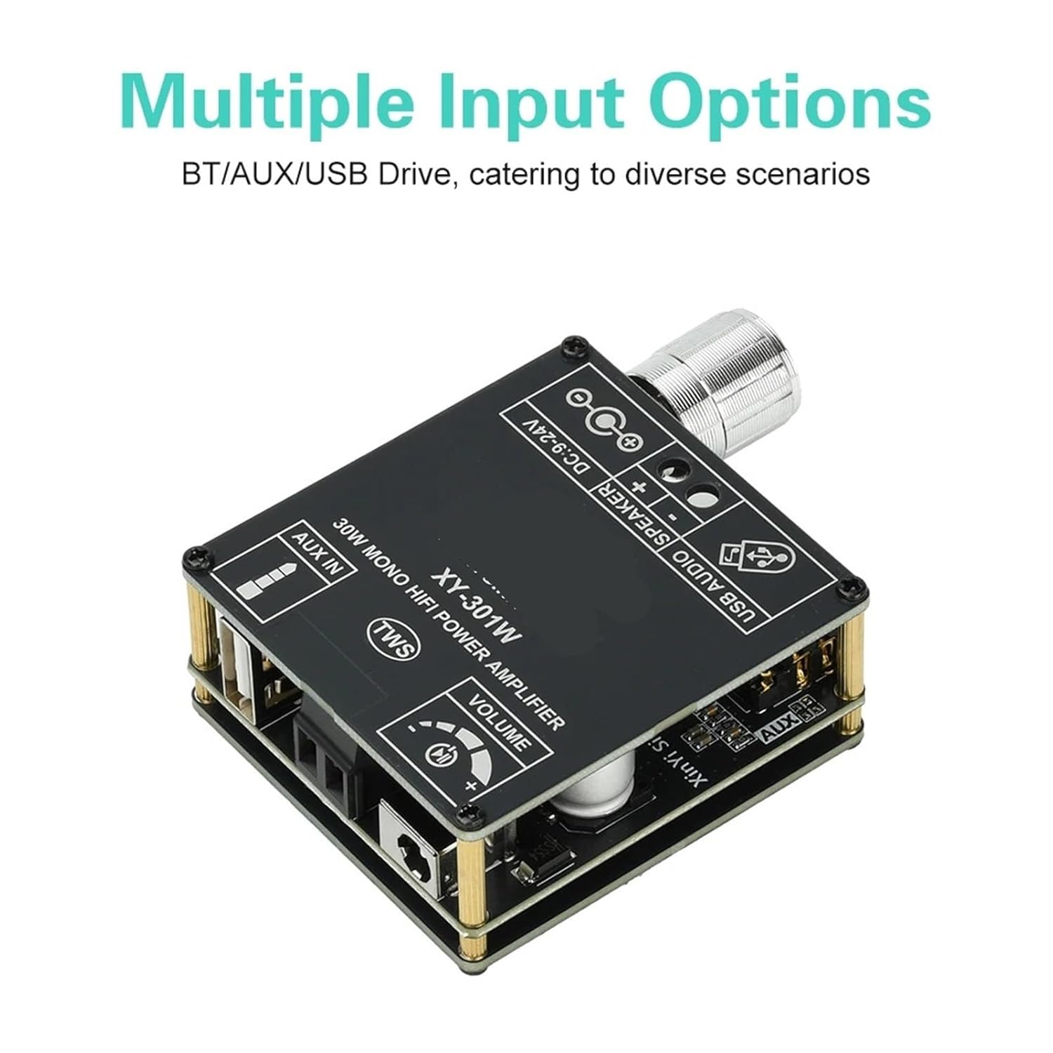 XY-301W Digital Audio Amplifier Board Mono 1 Channel 30W 5.2 Sound Stereo Amplifiers AMP Module TWS Home Theater(C)