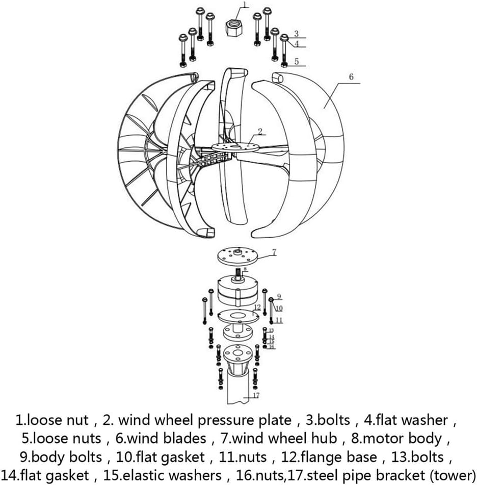 10000W Vertical Wind Turbine 12V 24V 48V Small Windmill Free Energy 220V Household Farm with MPPT Controller
