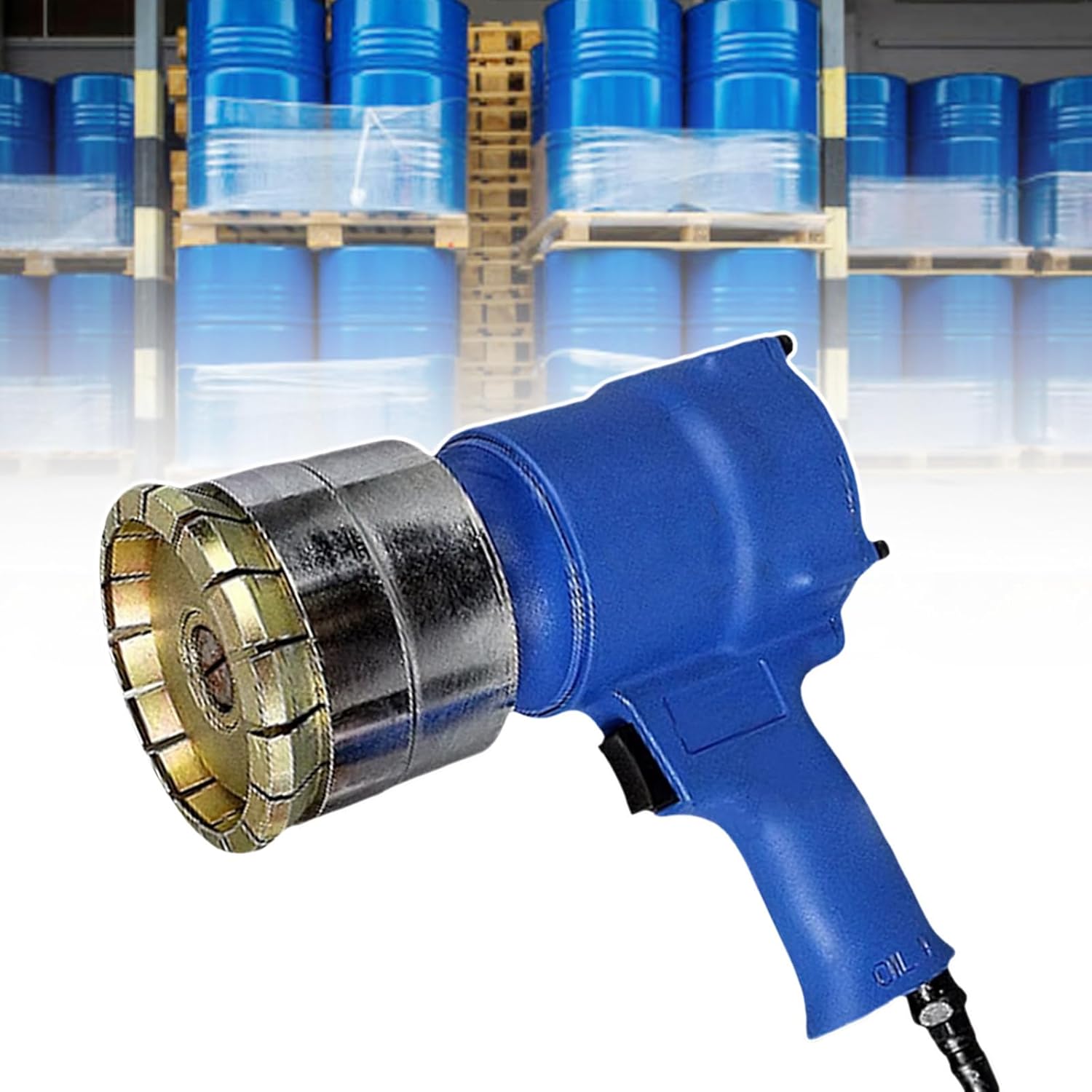 35Mm/70Mm Pneumatic Crimper Sealer, 53 Gallon Manual Oil Barrel Sealing Machine, Rotation Adjustment Tightness, for Coating Manufacturing Industry,75Mm-30mm