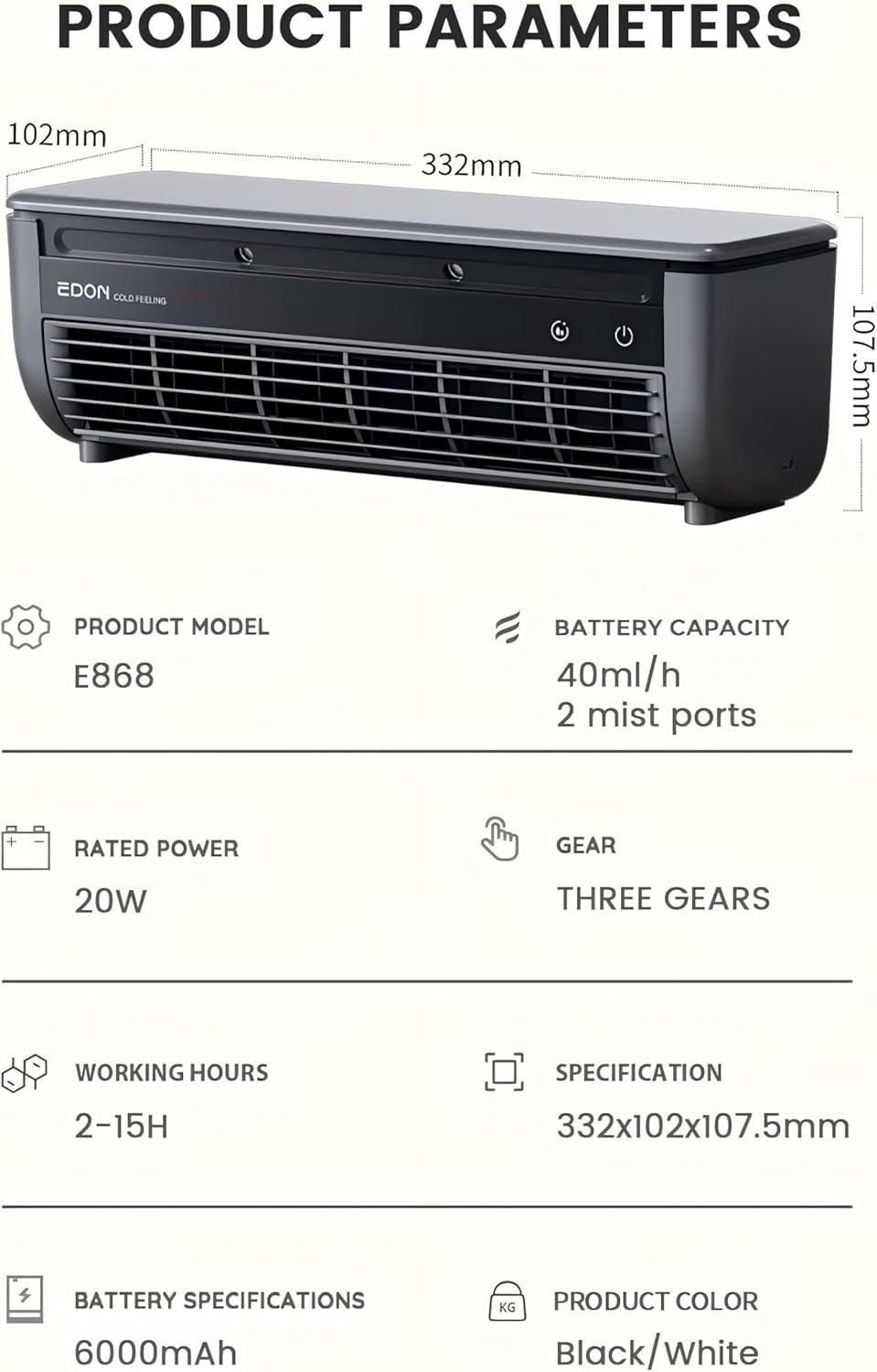 Saker SakerPlus Portable Wireless Wall Mounted Air Conditioner | 10s Cool 13°C & 10dB Ultra-Quiet | 3 Smart Speed Modes | 6000mAh Battery with Remote | for Kitchen Bedroom Garage RV Dorm（white）