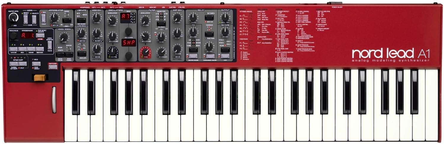 Nord Lead A1 49-Key Analog Modeling Synthesizer Bundle with Soft Case and Cables (2-Pack) (4 Items)