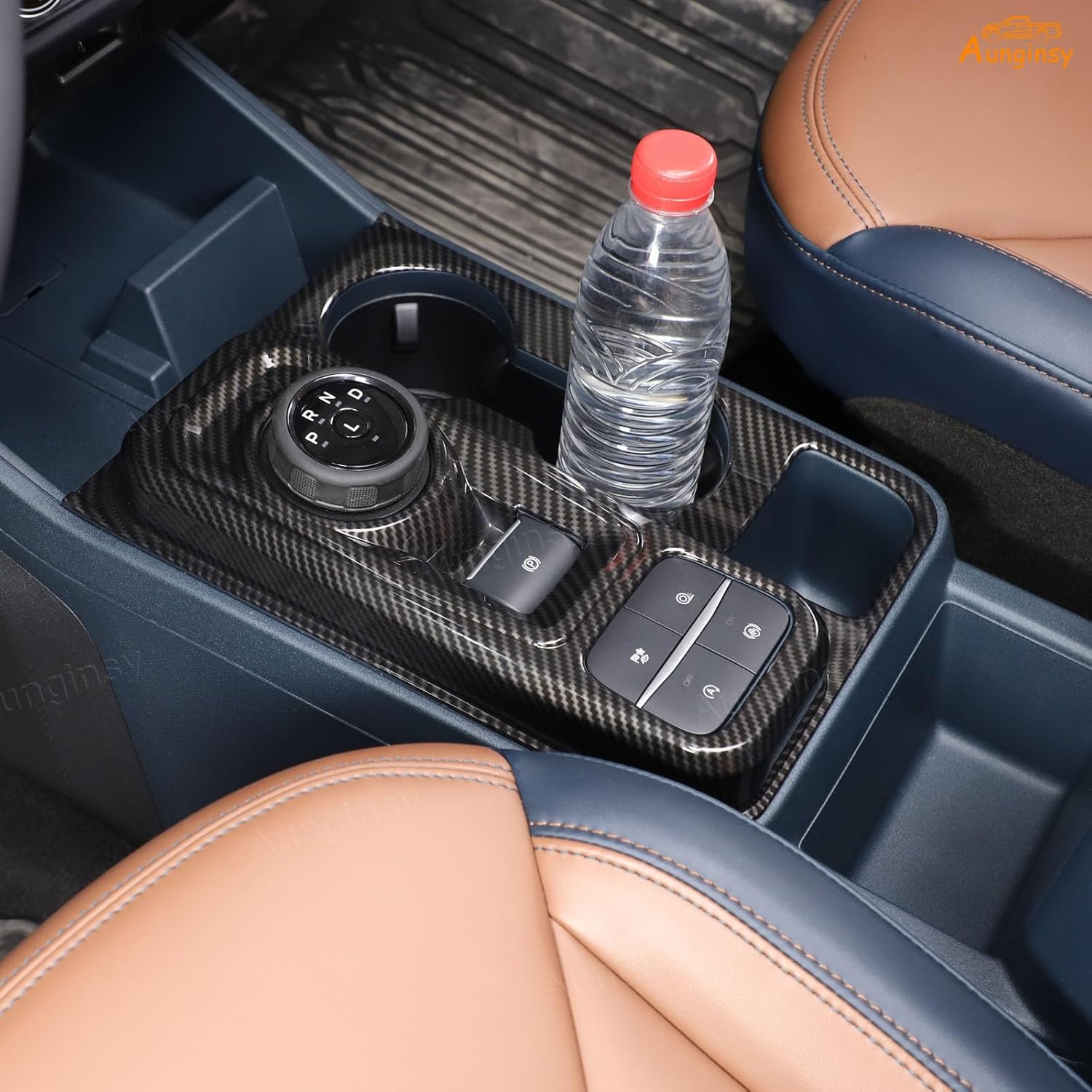 Aunginsy Compatible with Ford Maverick 2022-2024 Car Center Console Decoration Kit Include Central Navigation Adjust Button Panel Cover Gear Shift Box Panel Cover Air Outlet Vent Frame ABS Accessories