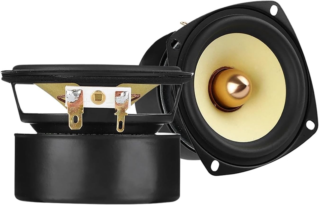 2Pcs 3 Inch 4/8 Ohm 25W Speaker Full Range Audio DIY Audio Bookshelf Speakers Round Sqaure Home Sound Theater Amplifier(4 Ohm 15W Round)