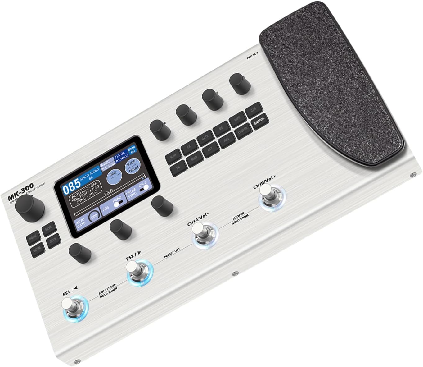 MK300 Professional Guitar Processor ANN Technology 117DB Dynamic Range 3 Pin Output Drum Machine and Drum Machine with Cable Build