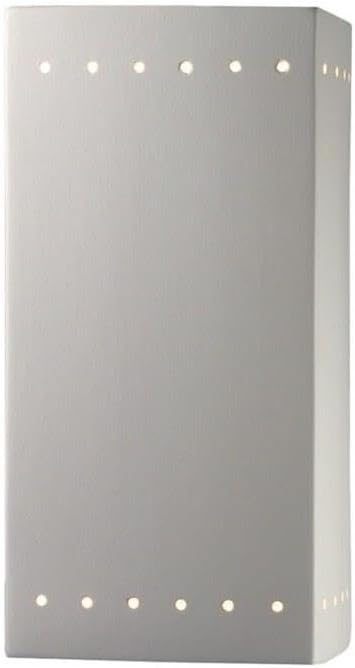 Ambiance - Large Rectangle with Perfs Open Top and Bottom Outdoor Wall Sconce-Bisque Finish-Incandescent Lamping Type