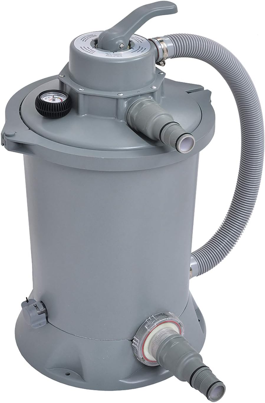 JLeisure Avenli 290730US Clean Plus Corrosion Proof 1000 GPH Sand Filter Pump with Pressure Gauge for Swimming Pools, Hot Tubs, and Spas, Gray