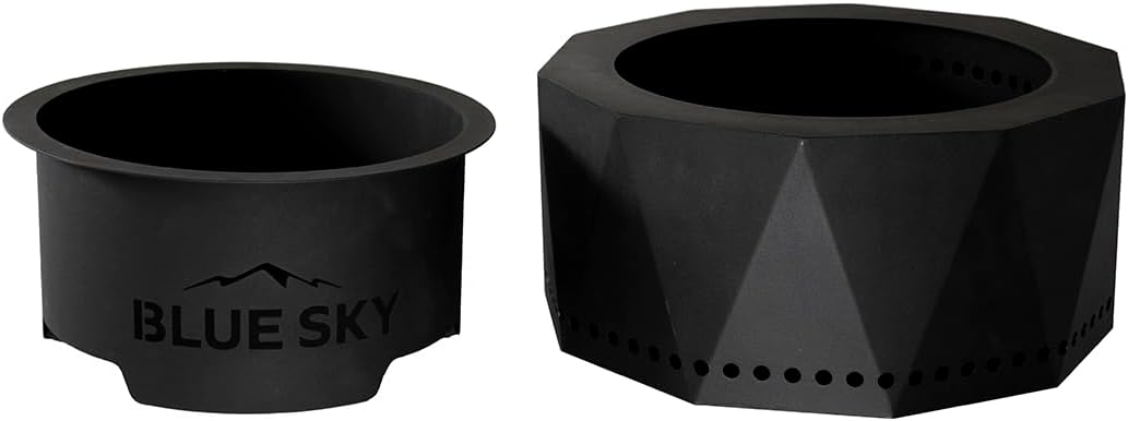 Blue Sky Outdoor Living Ridge Portable Fire Pit, Portable Smokeless Fire Pit with Carrying Bag, Black