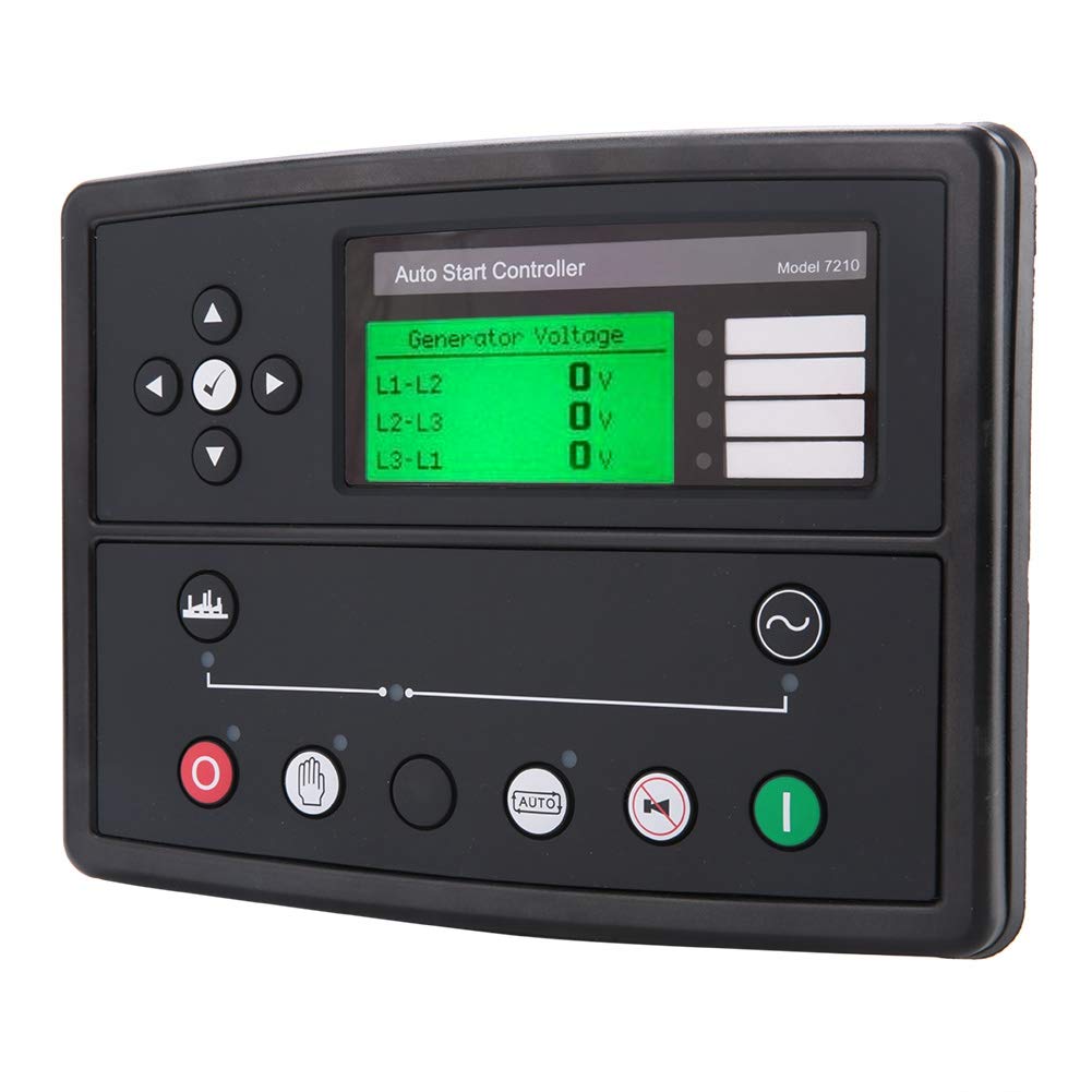 Vikye Generator Controller, DSE7210 Plastic, 3 Phase Generator Sensing, Power Monitoring, Dual Mutual Standby with Load Balancing Timer, Gasoline, Black
