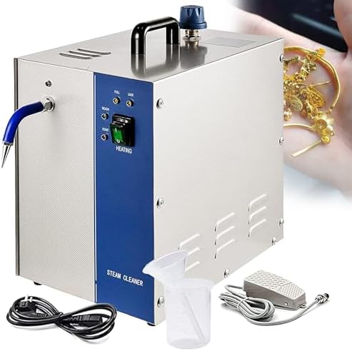 Professional Jewelry Steam Cleaner Machine - 4L Gem Washer for Rings, Earrings, Necklaces, Glasses, Watches, Coins & Dentures - Perfect for Silver & Accessories Cleaning