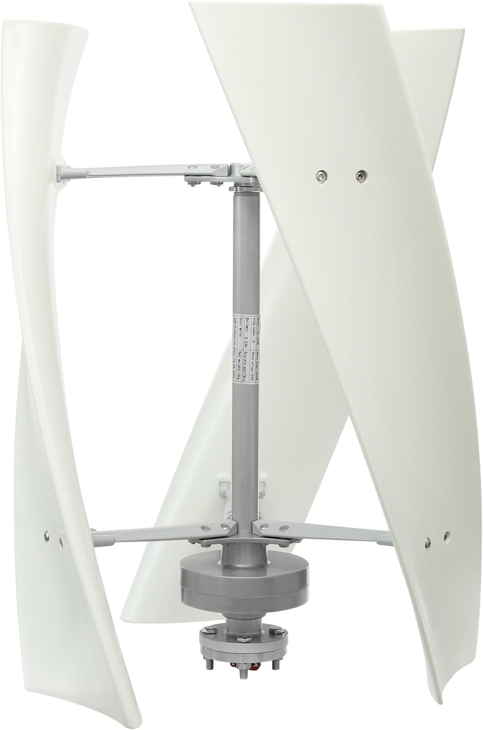 3-blade Wind Turbine Generator Kit 100W 24V Wind Turbine Kit with Controller 4-Hole Flange Fixation Vertical Axis Wind Turbine Generator for Cabins RVs Streetlights, White