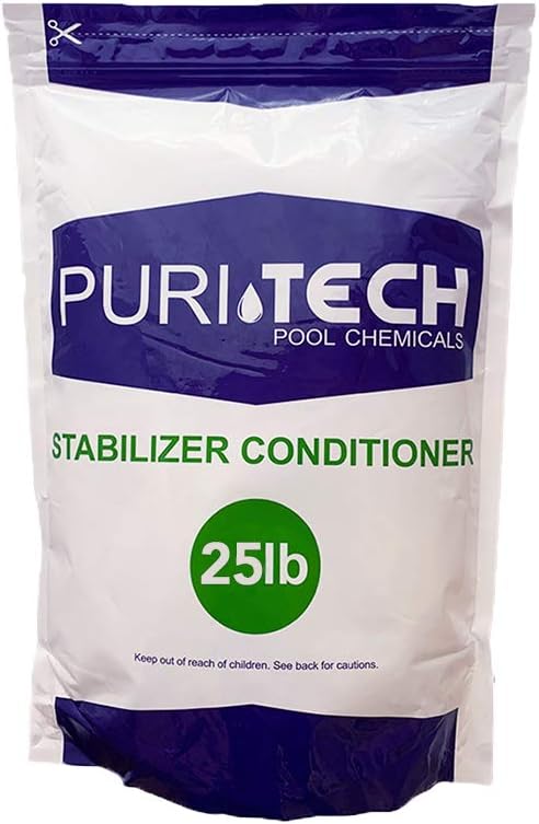PuriTech Stabilizer Conditioner Cyanuric Acid UV Protection for Swimming Pools and Spas (25lbs)